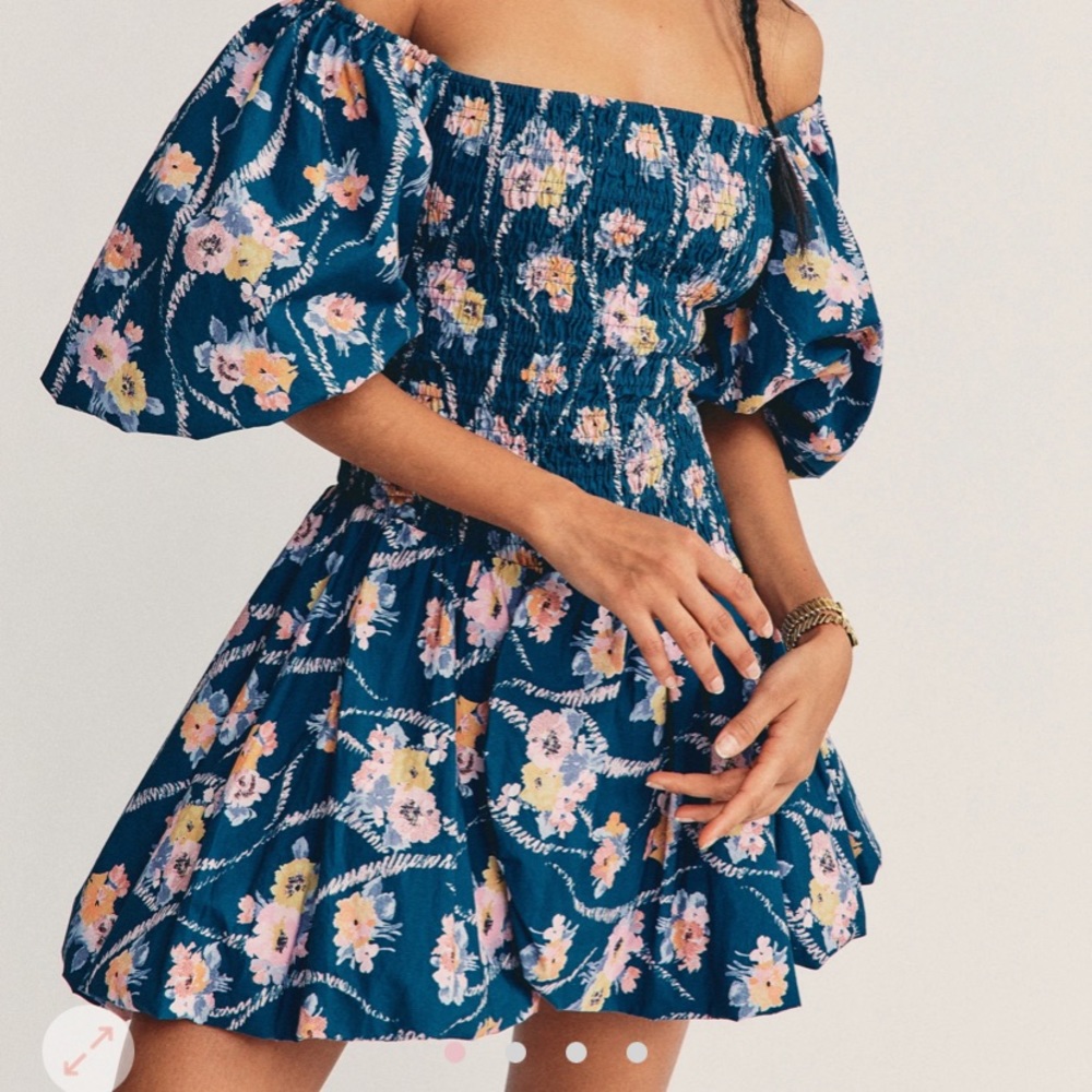 NWT LoveShackFancy Asa smocked mini dress